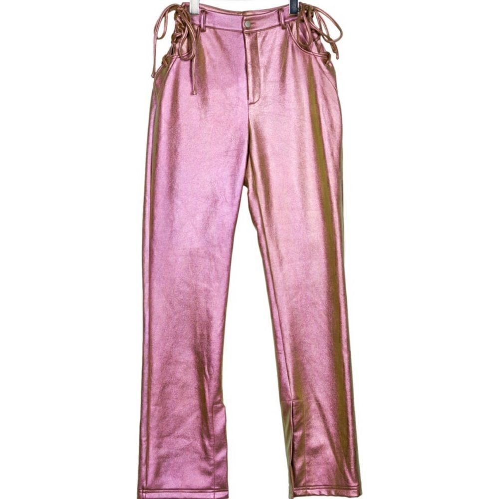 Nicholas Valeria iridescent lace up side pants NWT